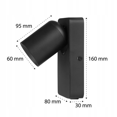 Kinkiet reflektor Mini Timo 1xGU10 z USB czarny