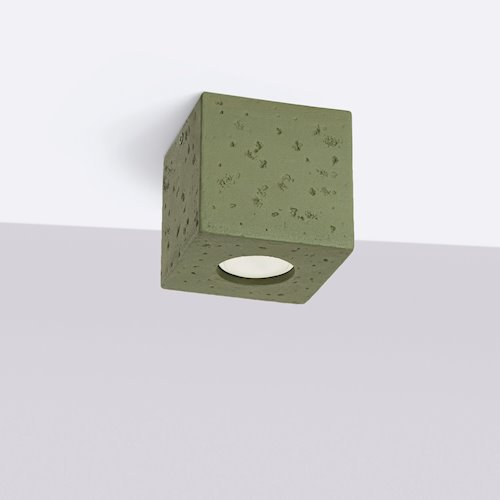 Oprawa natynkowa Quad beton 1xGU10 zielony oliwkowy