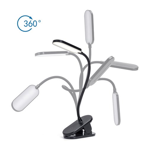 Lampa na biurko LED 2,5W z klipsem i regulacją jasności czarna
