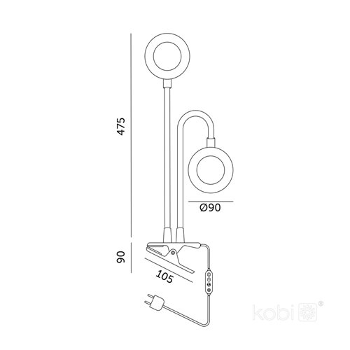Lampa LED podwójna z klipsem do uprawy roślin 8W