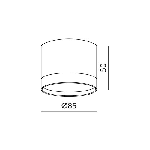 Lampa natynkowa okrągła 85x50mm GX53 czarna