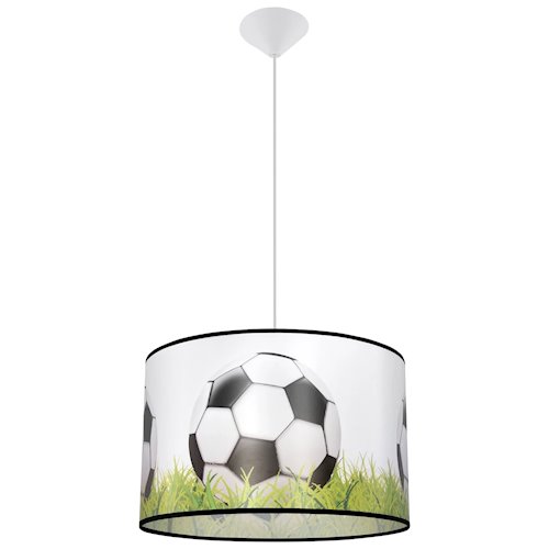 Lampa wisząca dziecięca Football C 40 1xE27 biało-czarno-zielona