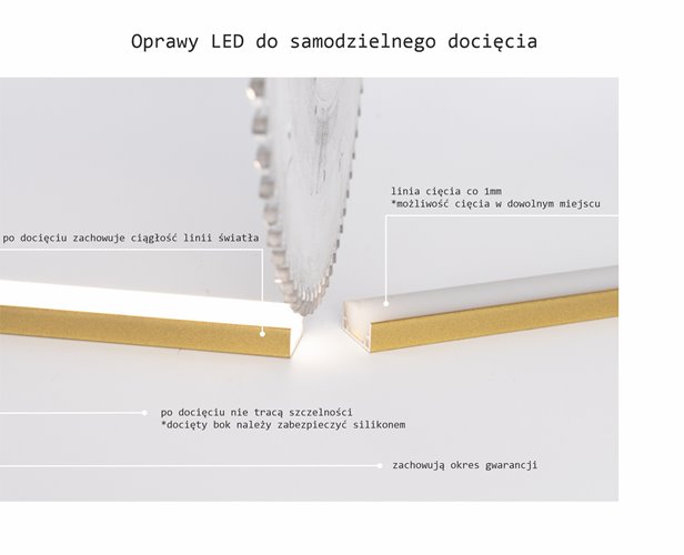 Oprawa liniowa LED IP68 AQU złota 3000K 2m