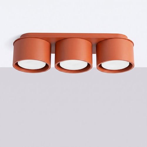 Lampa sufitowa potrójna tuba Modo 3xGx53 ochra czerwona