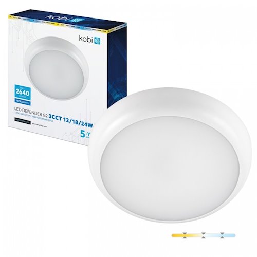 Plafon LED 24W MARI 24V IP65 czujnik mikrofalowy - biała dzienna