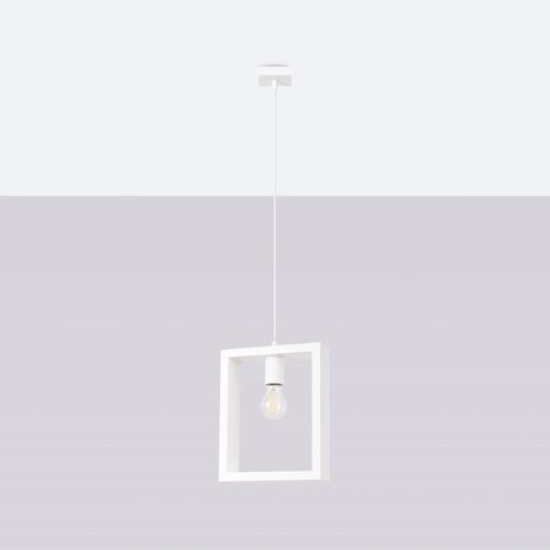 Lampa wisząca drewniana Aries 1xE27 biała