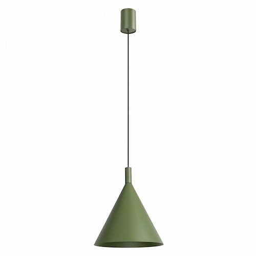 Lampa wisząca stożkowy klosz Nox 25cm 1xE27 zielona oliwka