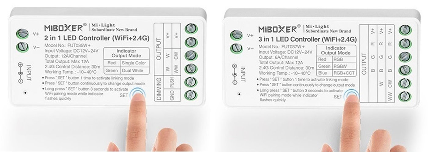 Mi-Light FUT035S+ sterownik LED 2w1 Mono/CCT 12V-24V 12A