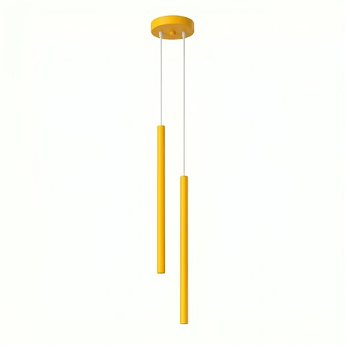 Lampa wisząca podwójna tuba Pastelo 2xG9 okrągła żółta