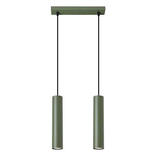 Lampa wisząca podwójna Lagos 2xGU10 listwa zielona oliwka