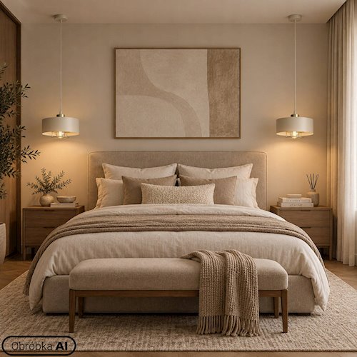 Lampa wisząca E27 beżowy żyrandol Velto Loft 30cm