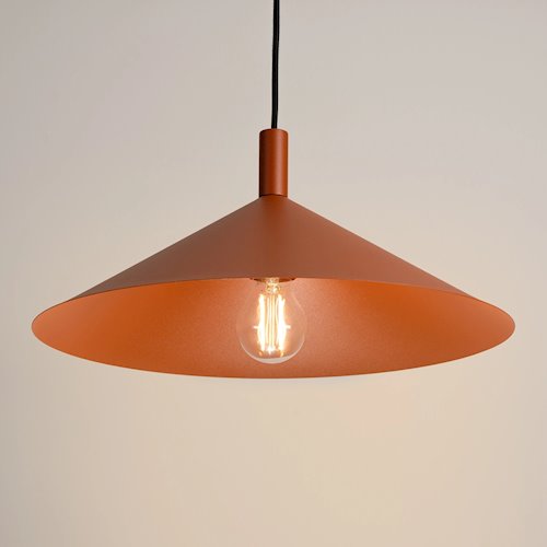 Lampa wisząca stożkowy klosz Nox 40cm 1xE27 ochra czerwona