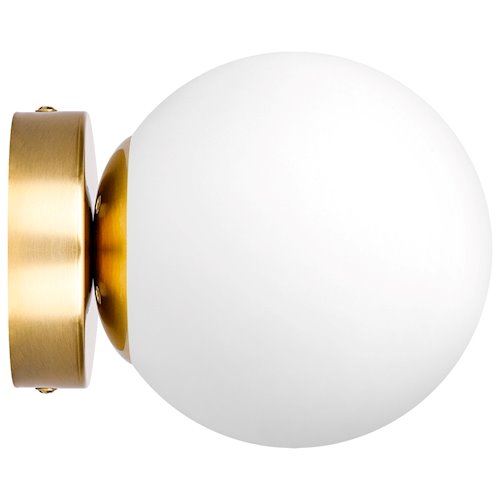 Lampa sufitowa mleczna kula Bali 15cm 1xE27 złota