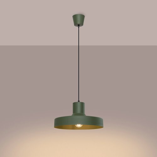 Lampa wisząca klasyczna Bilo 1xE27 zielona oliwka