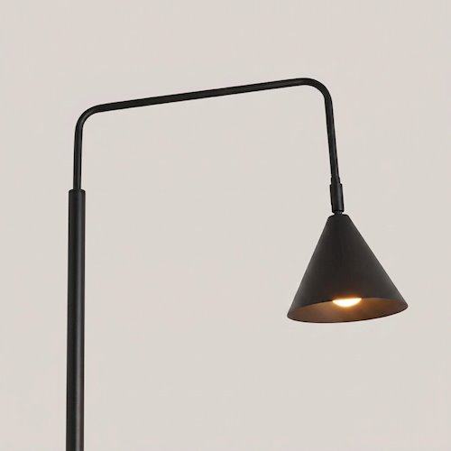 Lampa podłogowa ze stożkowym kloszem Nox 1xE14 czarna