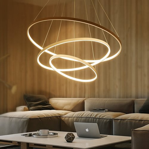 Lampa wiszące okręgi LED Rings 20-40-60 cm 77W złota