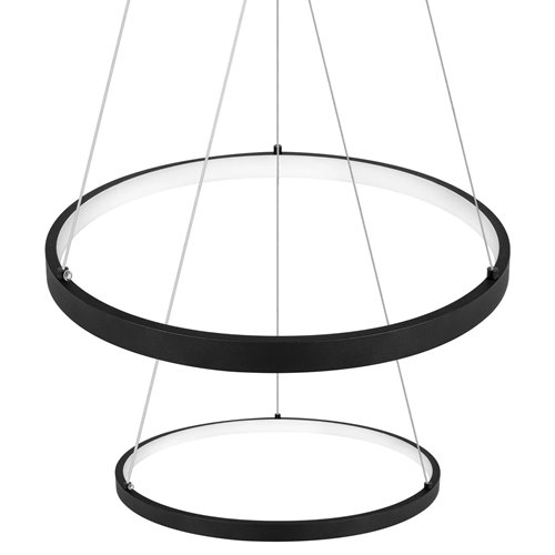 Lampa wisząca okręgi Lion 40cm 60cm 64W czarna