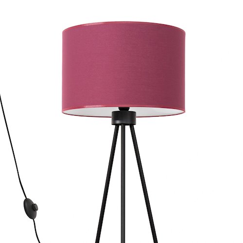 Lampa podłogowa z abażurem Nevia 1xE27 burgundowa