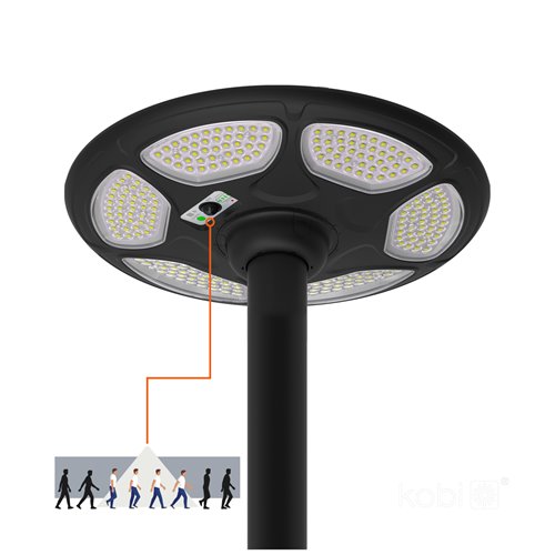 Latarnia parkowa solarna 25W 3200lm 4000K z czujnikiem