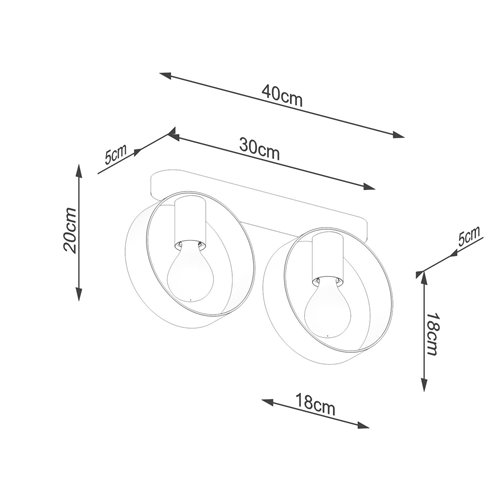 Lampa sufitowa loftowa TITRAN 2xE27 biała