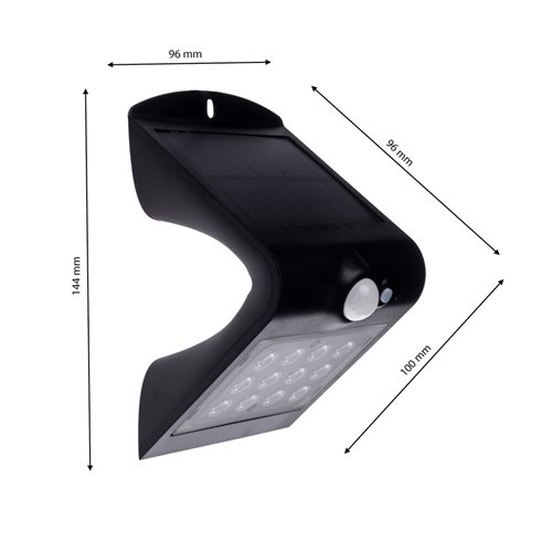 Kinkiet Solarny LED Butterfly Czarny 1,5W