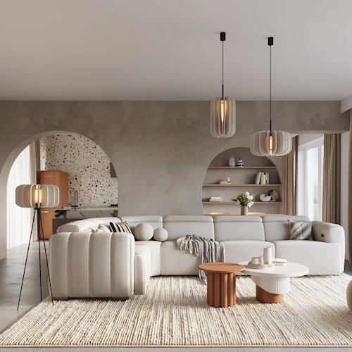 Lampa wisząca filcowa Mula 27cm 1xE27 beżowa