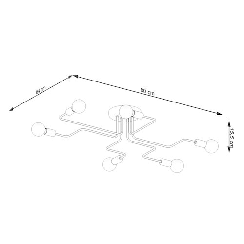 Żyrandol loftowy Vector 6xE27 biały