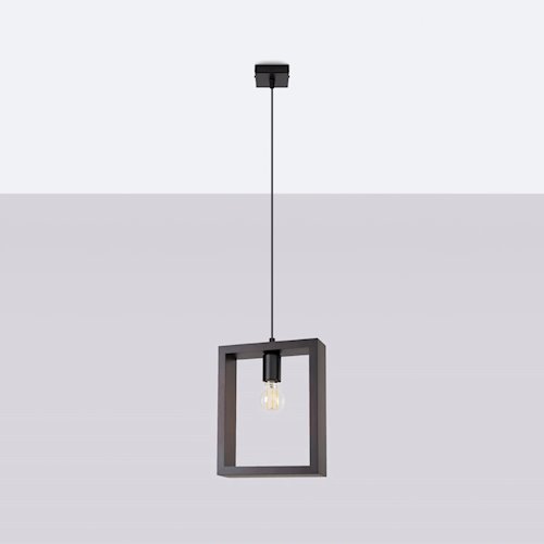 Lampa wisząca drewniana Aries 1xE27 wenge