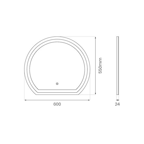Lustro z podświetleniem LED 60x45cm Laguna 2 16W 3CCT