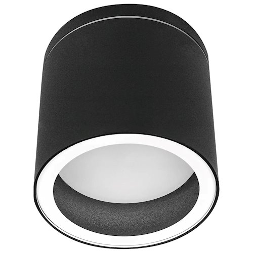 Tuba sufitowa natynkowa GX53 IP44 czarna z białym ringiem