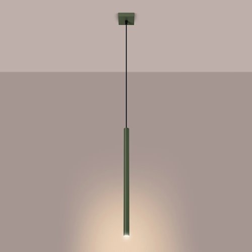 Lampa wisząca pojedyncza tuba Pastelo 1xG9 zielona oliwka