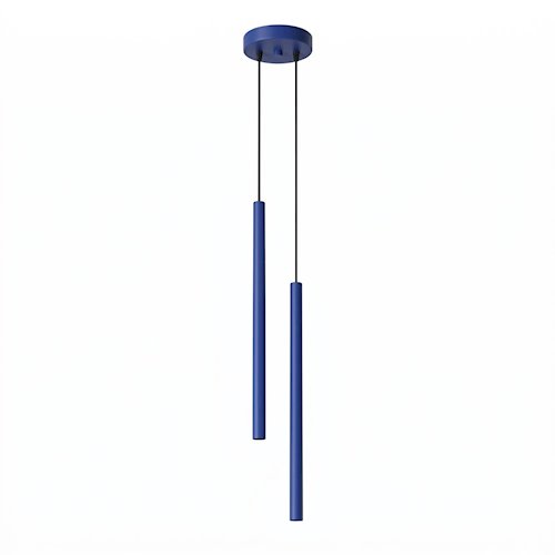 Lampa wisząca podwójna tuba Pastelo 2xG9 okrągła ultramarynowa