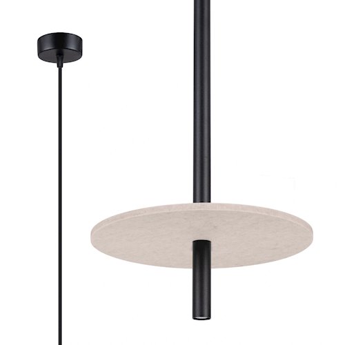 Lampa wisząca filcowa Feltro 1xG9 czarno-beżowa