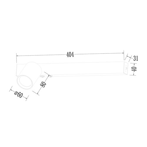 Kinkiet liniowy LED UP 5W z reflektorem GU10 Front lewy czarny