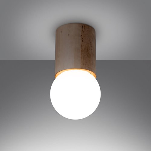 Lampa sufitowa kula BOOMO 23cm 1xG9 drewno