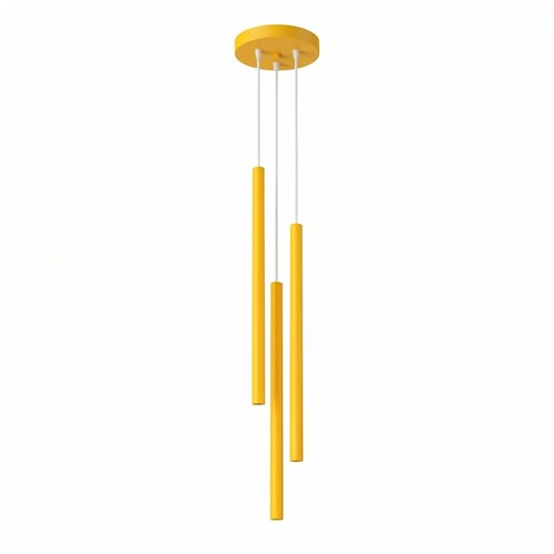 Lampa wisząca potrójna tuba Pastelo 3P 3xG9 żółta