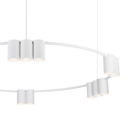Lampa wisząca okrągła ze spotami Genesis 15xGU10 biała