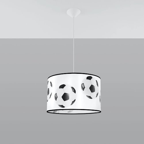 Lampa wisząca dziecięca Football A 40 1xE27 biało-czarna