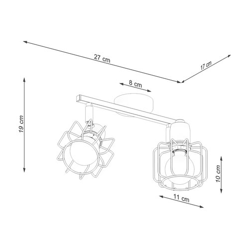 Lampa sufitowa podwójna BELUCI 2xE14 czarna