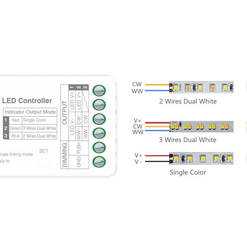 Mi-Light LC3-RF sterownik LED 3w1 Mono-CCT 2PIN/3PIN