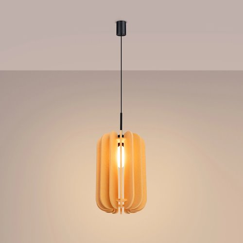 Lampa wisząca filcowa Mula 27cm 1xE27 żółta