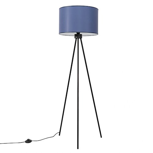 Lampa podłogowa z abażurem Nevia 1xE27 granatowa