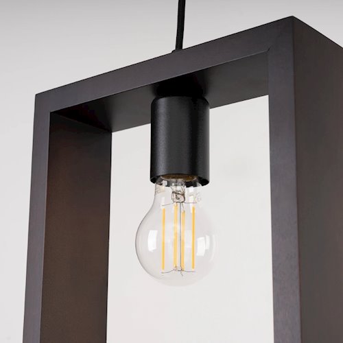 Lampa wisząca drewniana Aries 1xE27 wenge