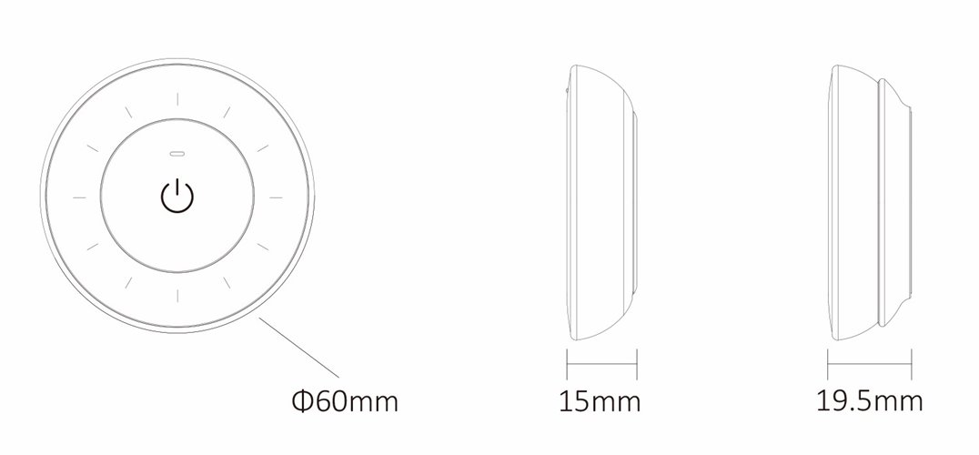 Pilot okrągły Mi-Light K3S manualny Mono CCT biały