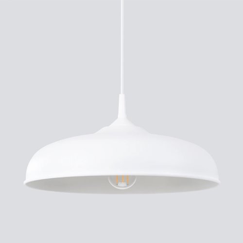 Lampa wisząca z okrągłym kloszem Gina 1xE27 biała