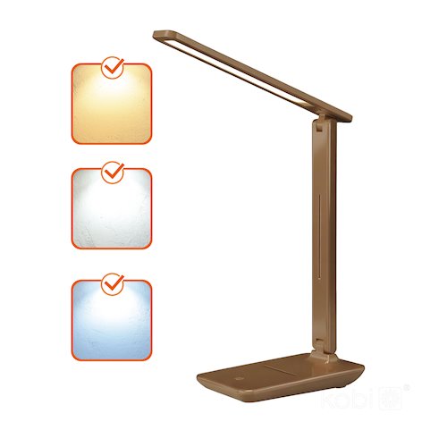 Lampka biurkowa LED Noblite 7W CCT brązowa
