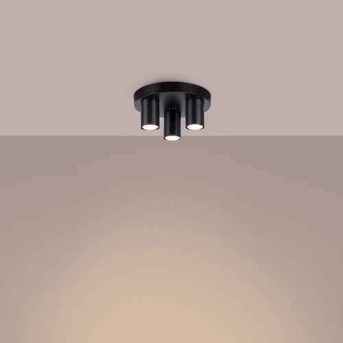 Lampa sufitowa tuby Lagos 3xGU10 okrągła czarna