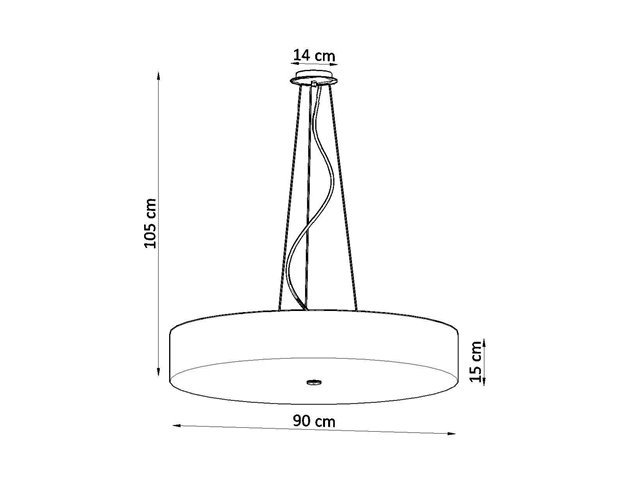 Lampa wisząca SKALA okrągła 90 cm 6xE27 biała