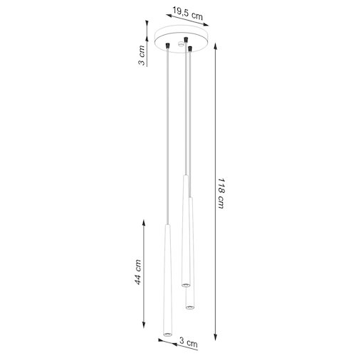 Lampa wisząca potrójna Bliss 3xG9 okrągła czarna