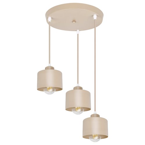 Lampa wisząca Loft 3xE27 Elena okrągła beżowa